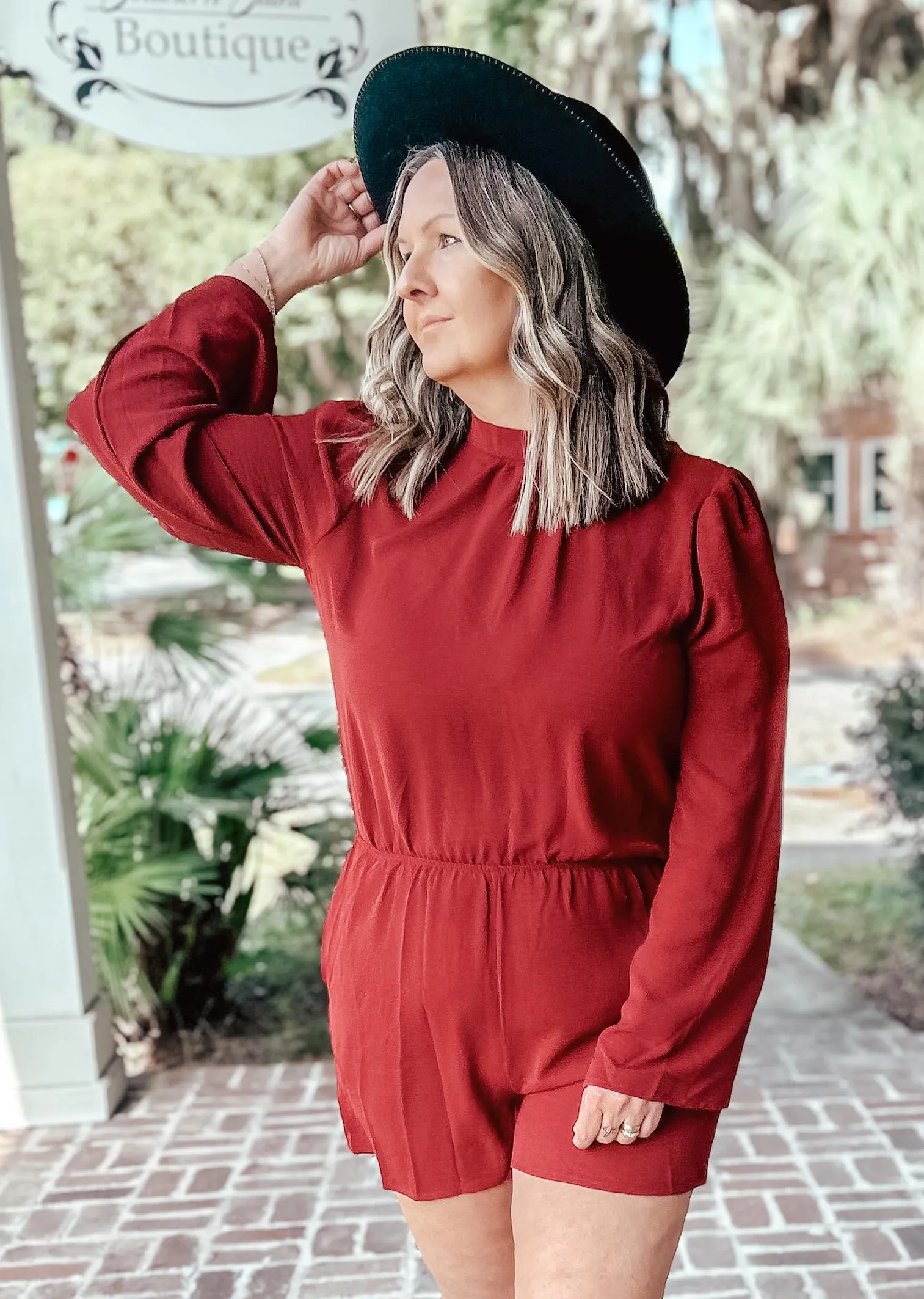 Forever Curvy Romper | Burgundy