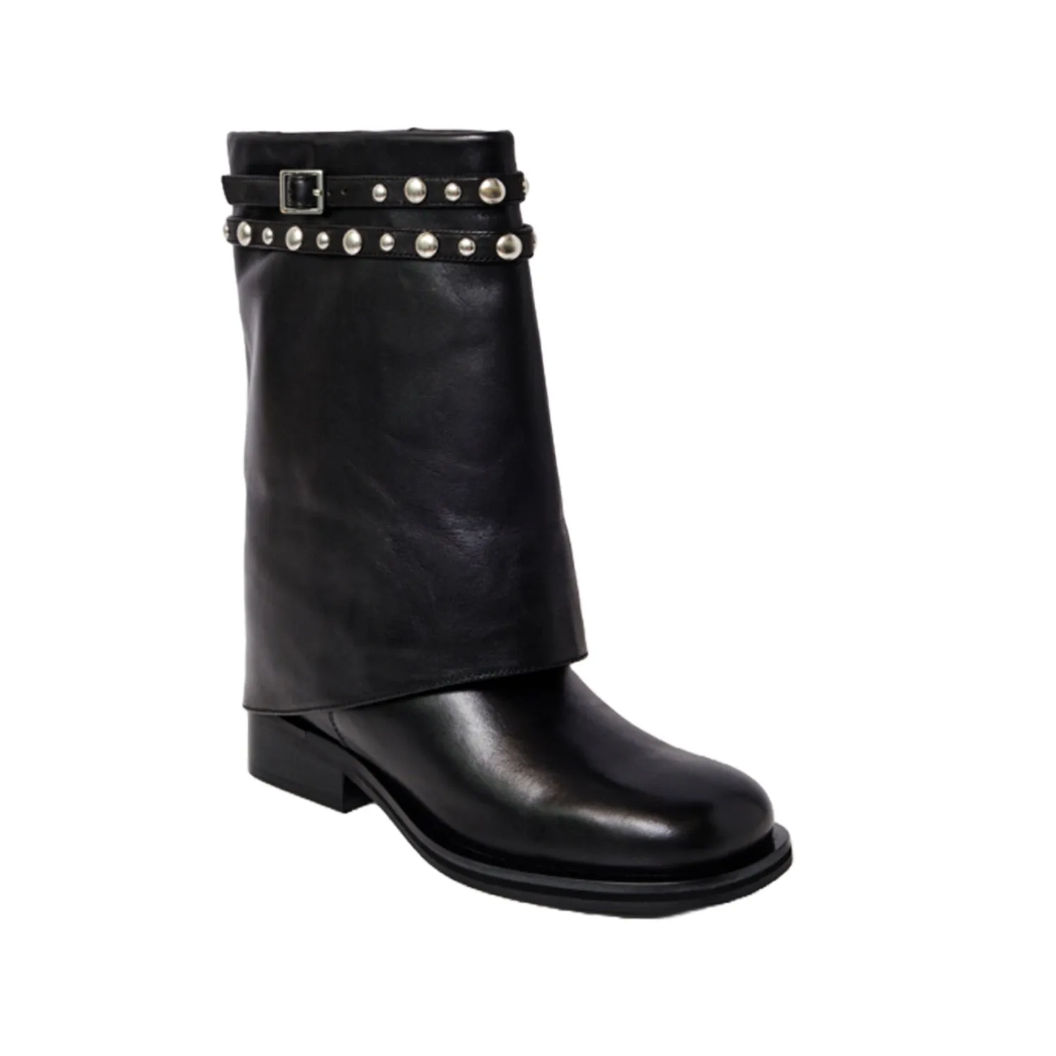 Free People Women's Scorpio Studded Foldover Boot in Black