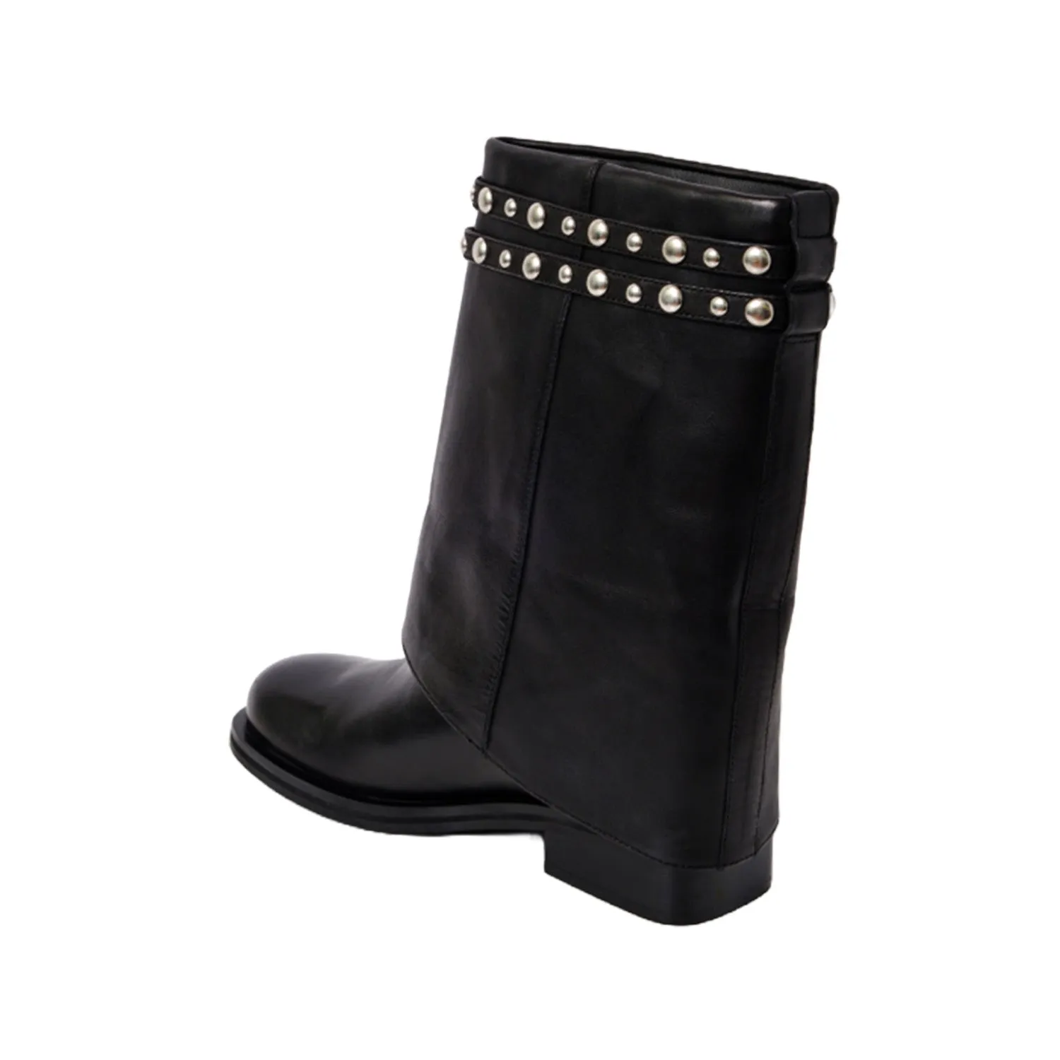 Free People Women's Scorpio Studded Foldover Boot in Black