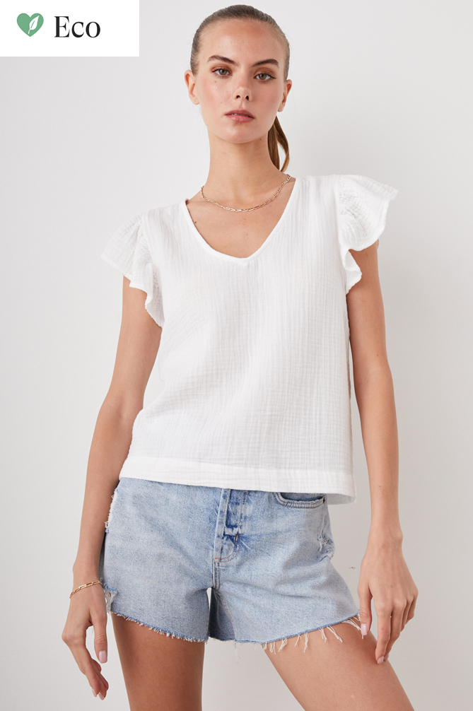 Gauze Lela Flutter Sleeve Top