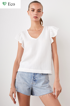 Gauze Lela Flutter Sleeve Top