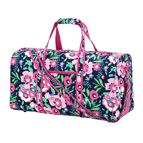 High Fashion Print 21 In Print Duffle, Overnight, Carry On Bag Can Be Personalized (Posie)