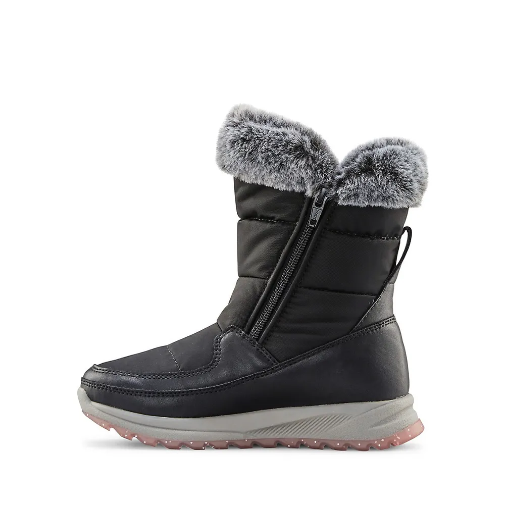 Hudson's Bay Girl's Starla Faux Fur Collar Waterproof Winter Boots