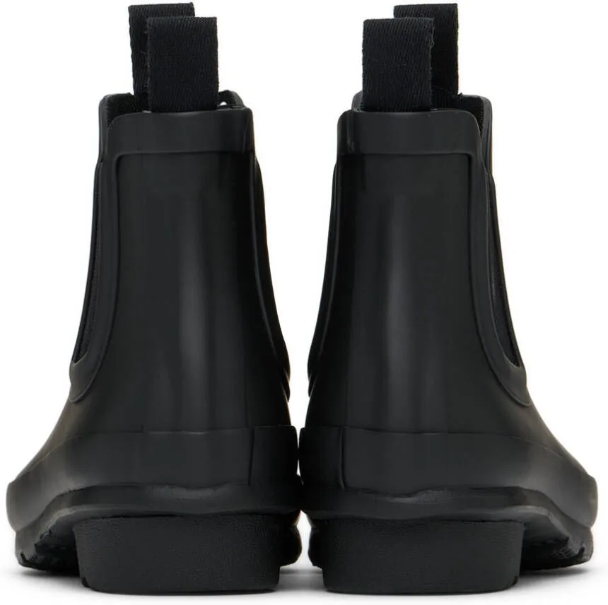 Hunter Kids Black Original Big Kids Chelsea Boots