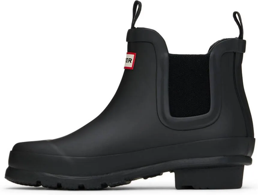 Hunter Kids Black Original Big Kids Chelsea Boots