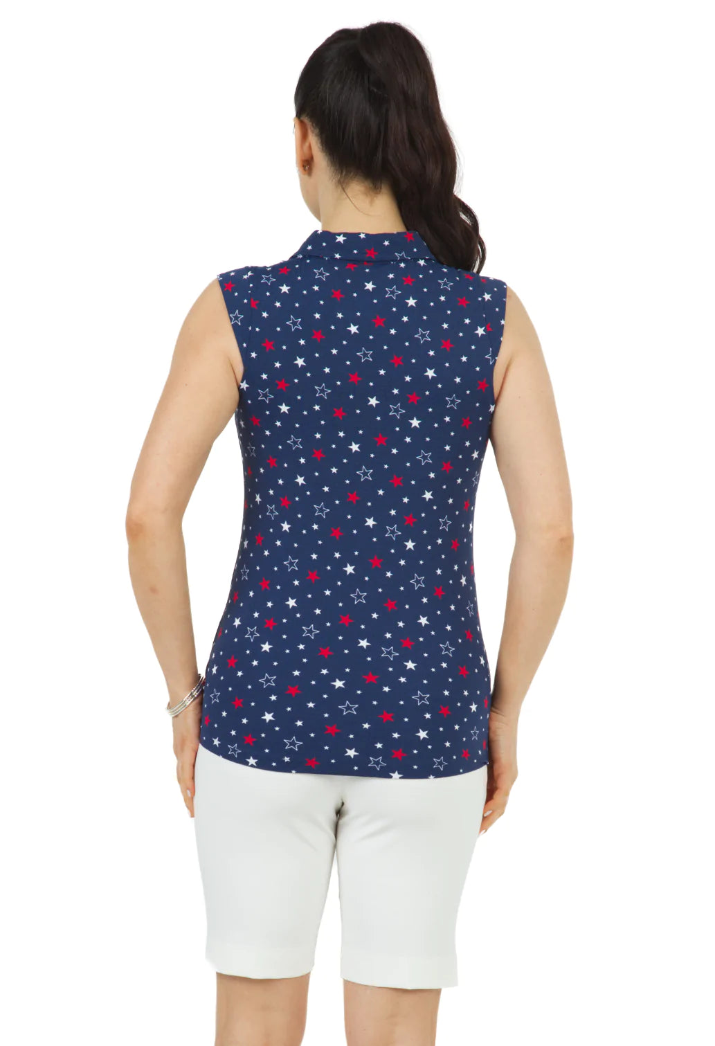 IBKUL Celebration Print Sleeveless Polo