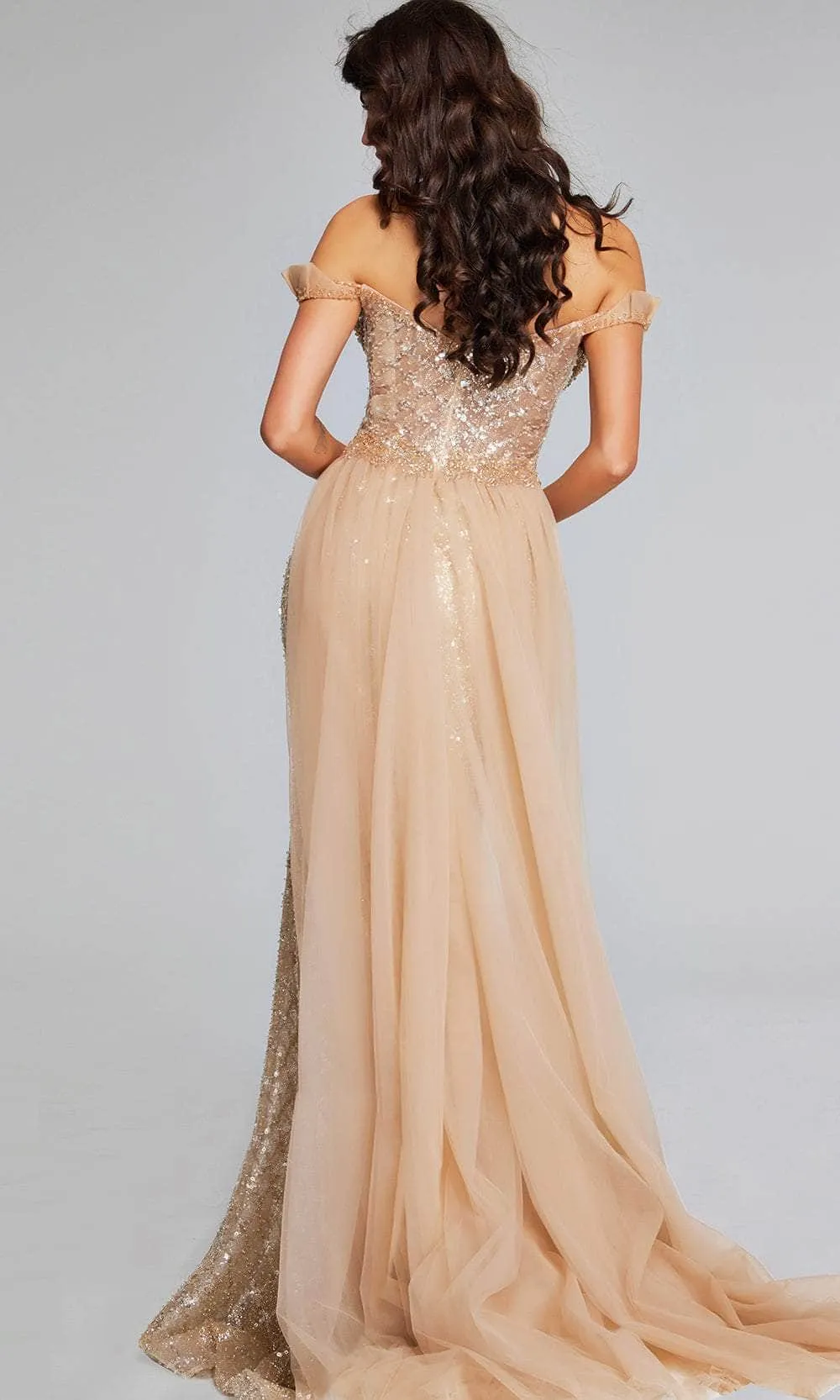 Jovani 39389 - Ruffled Neckline Evening Gown