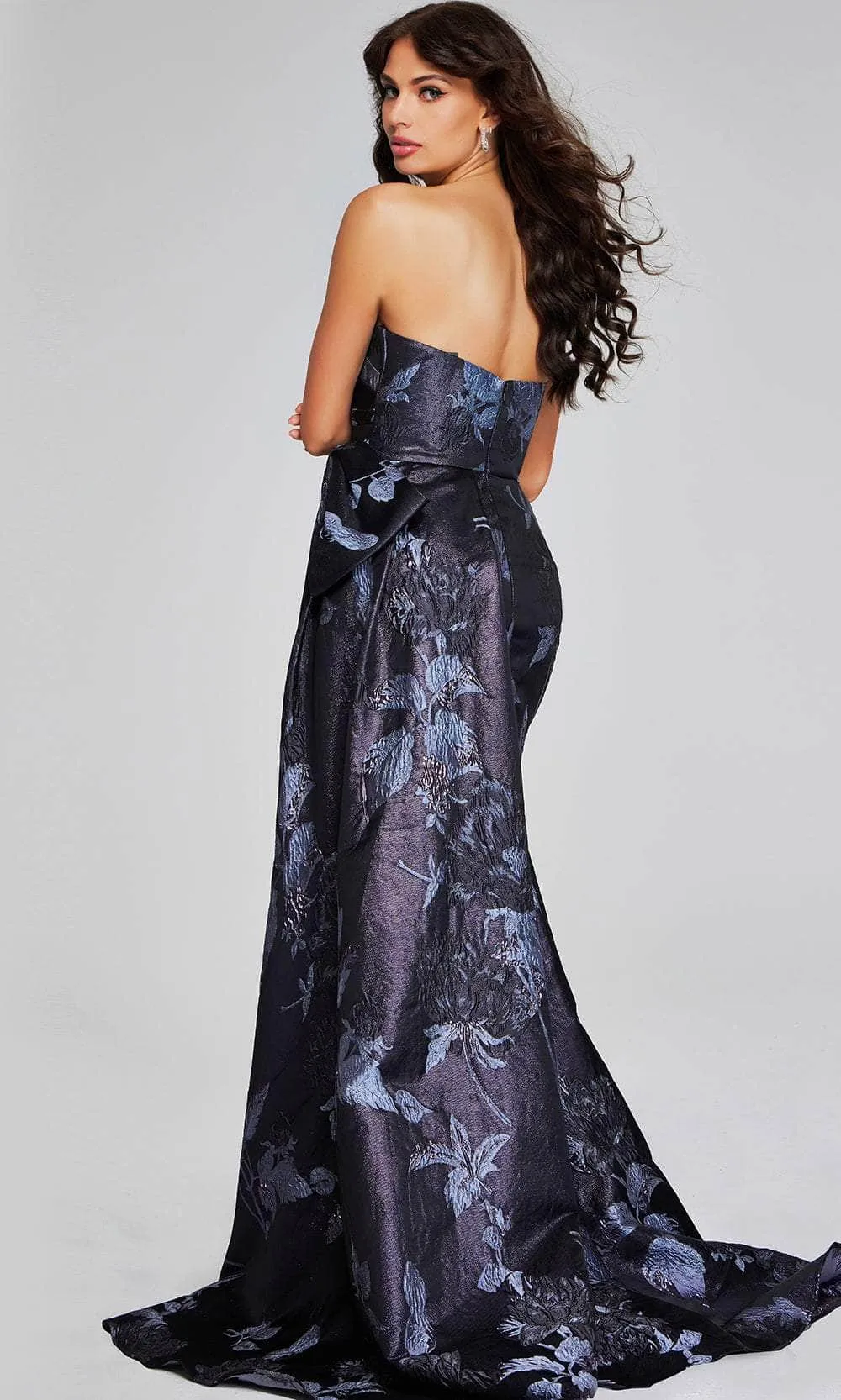 Jovani 40308 - Side Draped Strapless Evening Gown