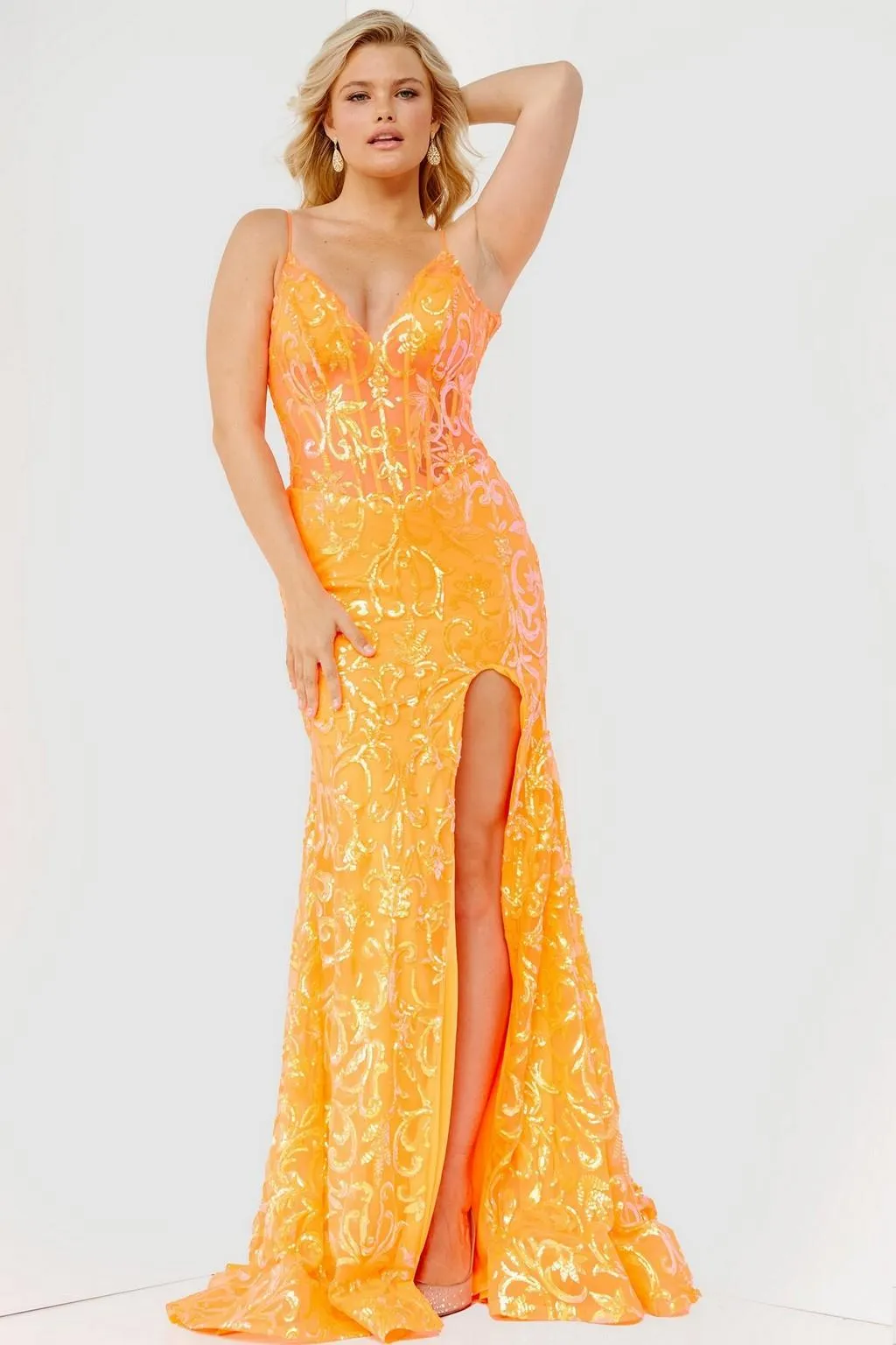 Jovani JVN23216 Long Fitted Sparkling Evening Gown