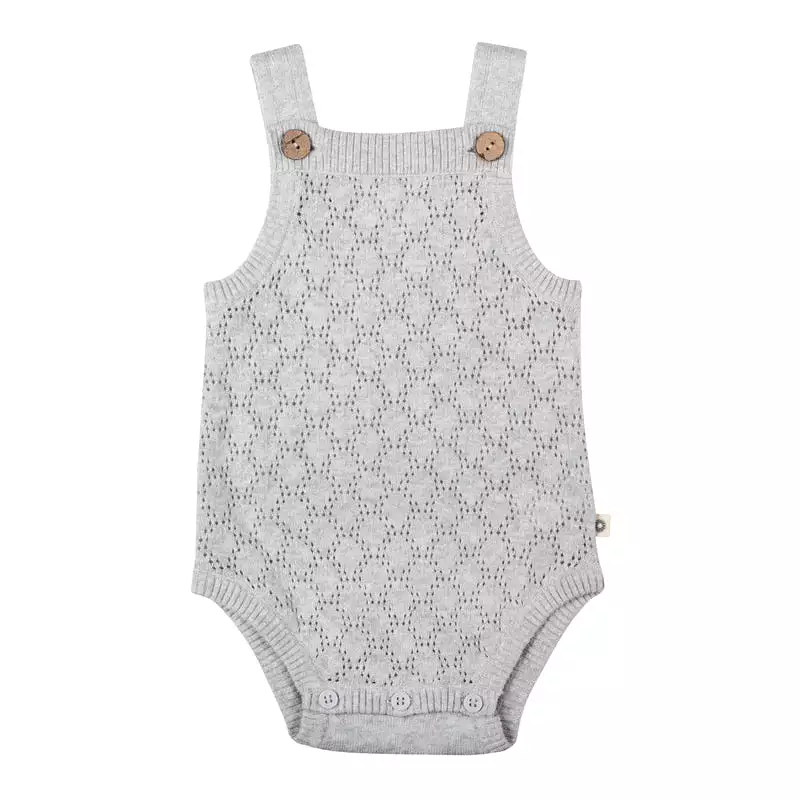 Jujo Baby Petal Pointelle Onesie - Silver