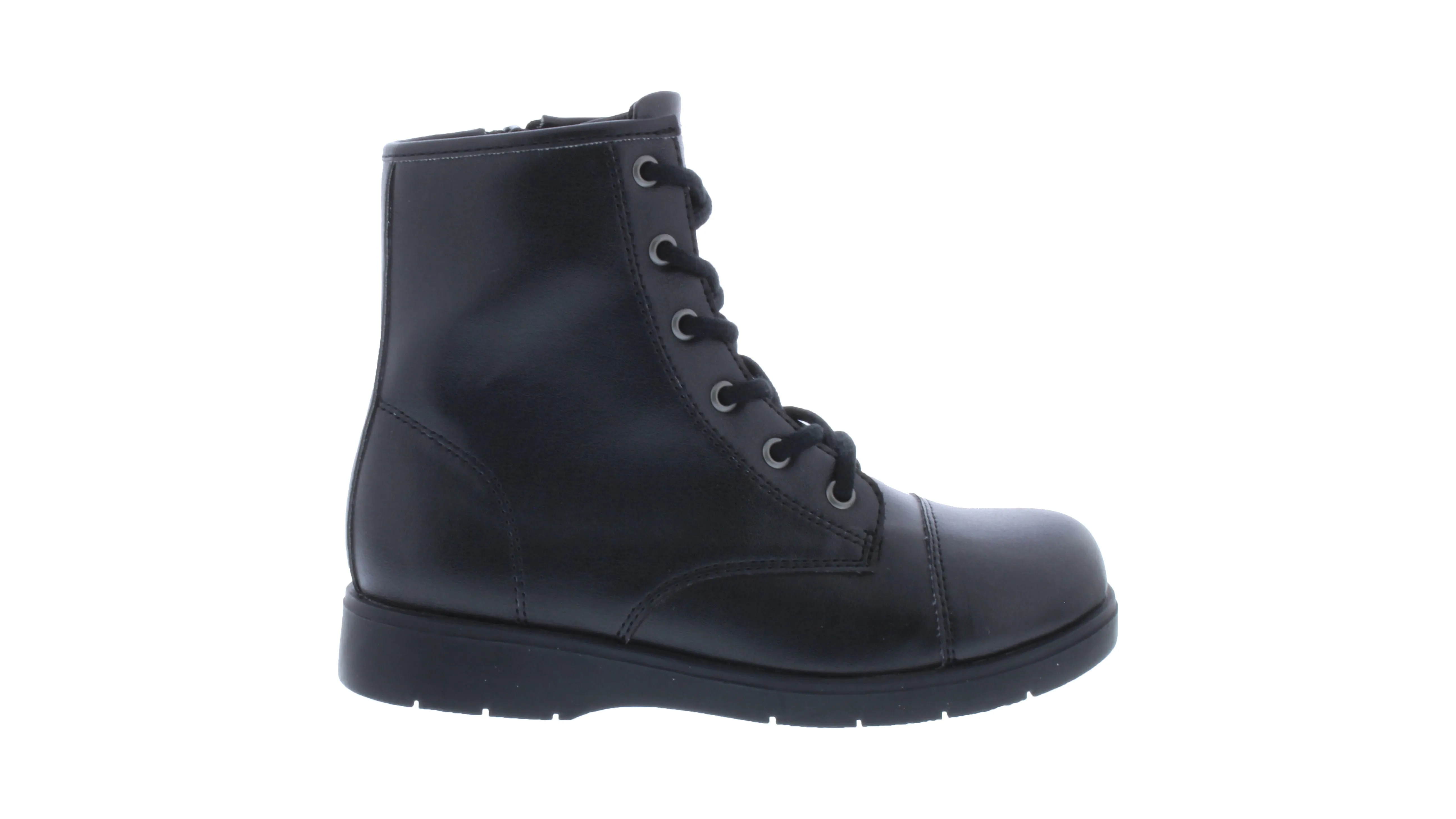 Kids Faux Leather Zipper Boot