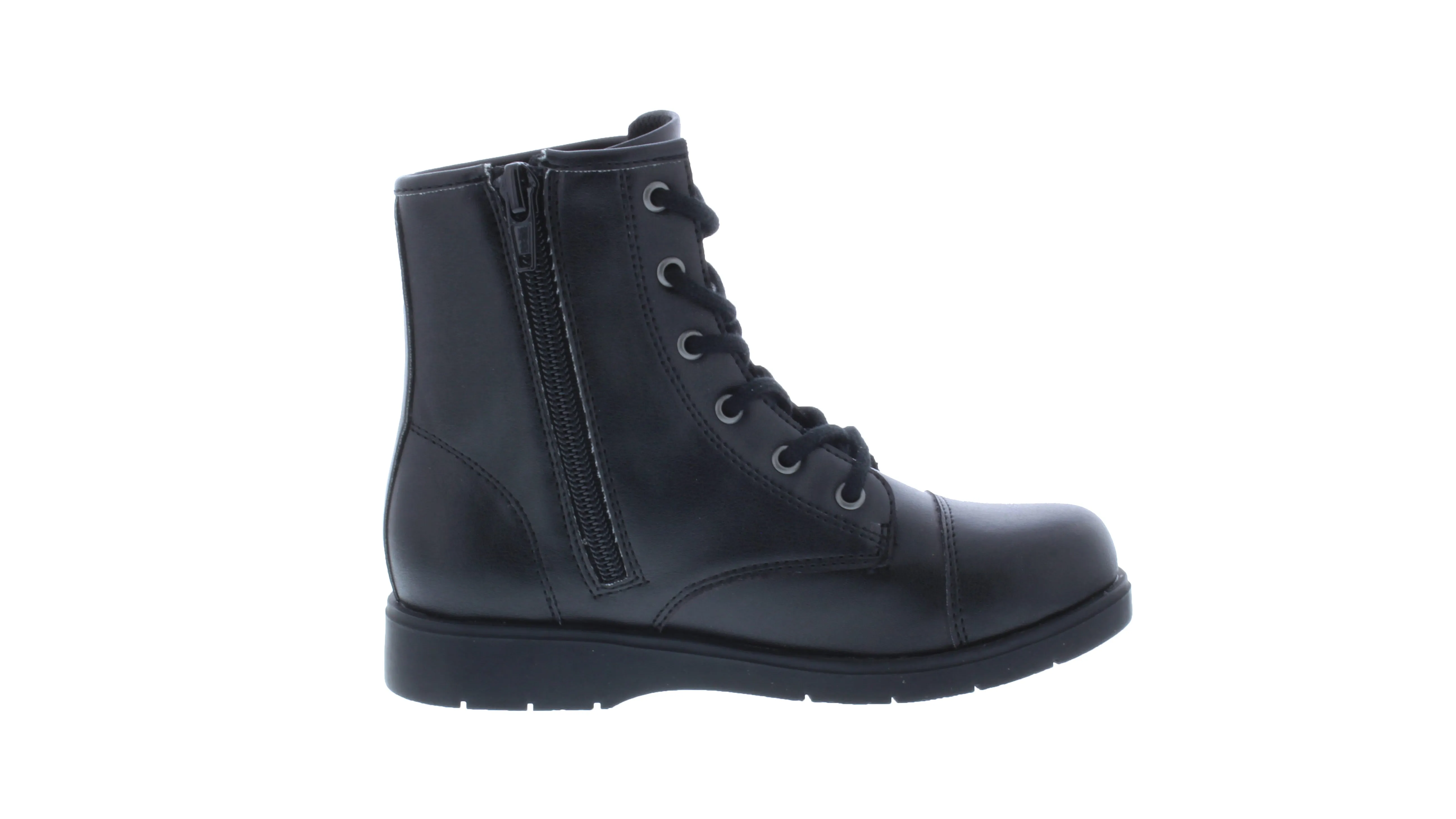 Kids Faux Leather Zipper Boot