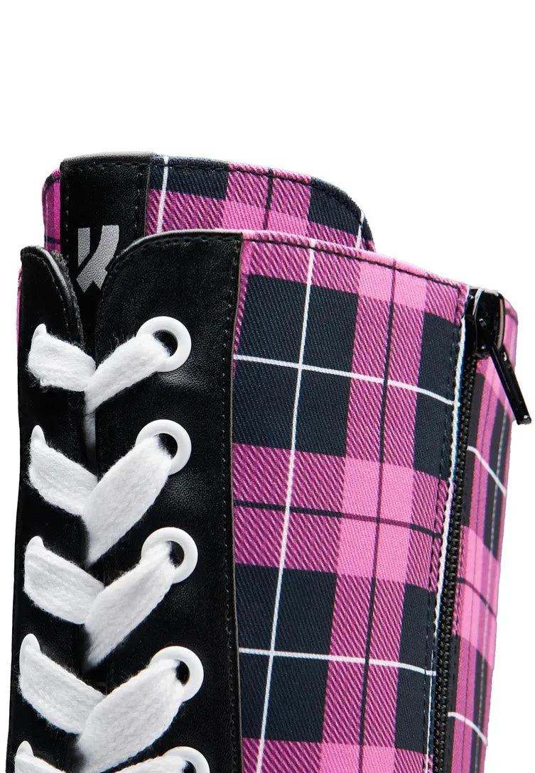 Koi Footwear - Irrelevant Long Platform Pink Check - Girl Shoes