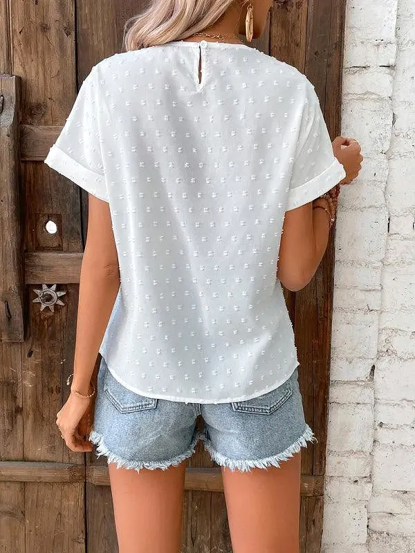 Lace Neck Women Top