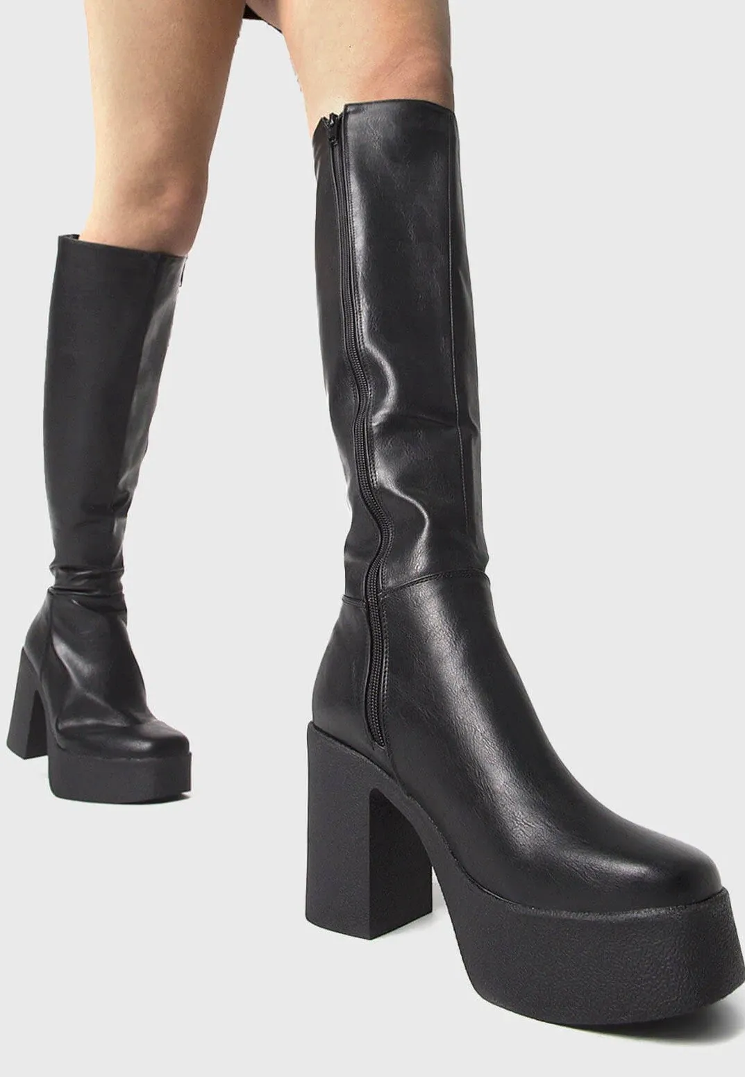 Lamoda - Slick Nicks Wide Calf Platform Knee High Boots - Girl Shoes