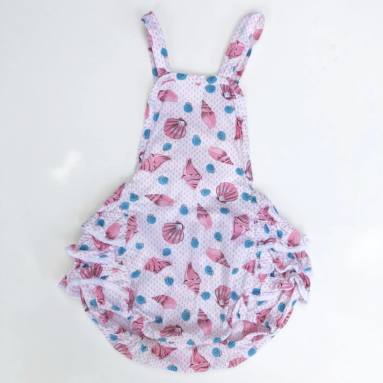 Little 40's shell print Romper size 6-12 months