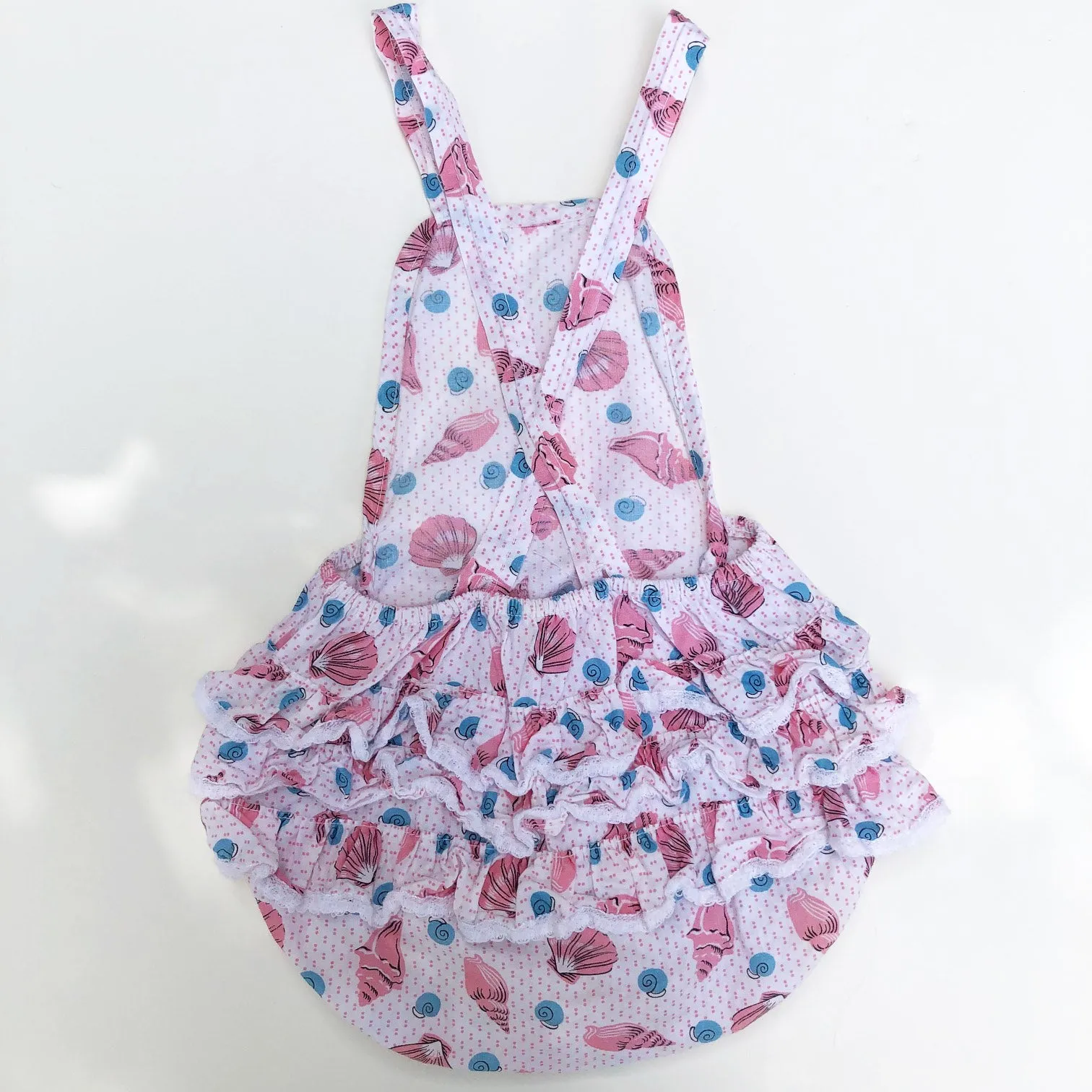 Little 40's shell print Romper size 6-12 months