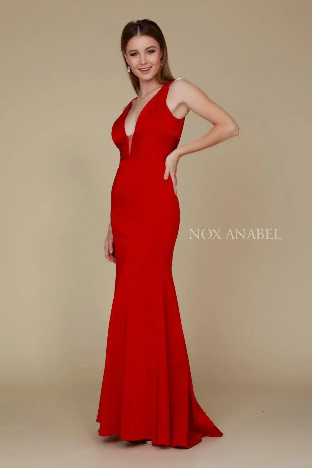 Long Deep V Prom Dress Evening Gown Sale