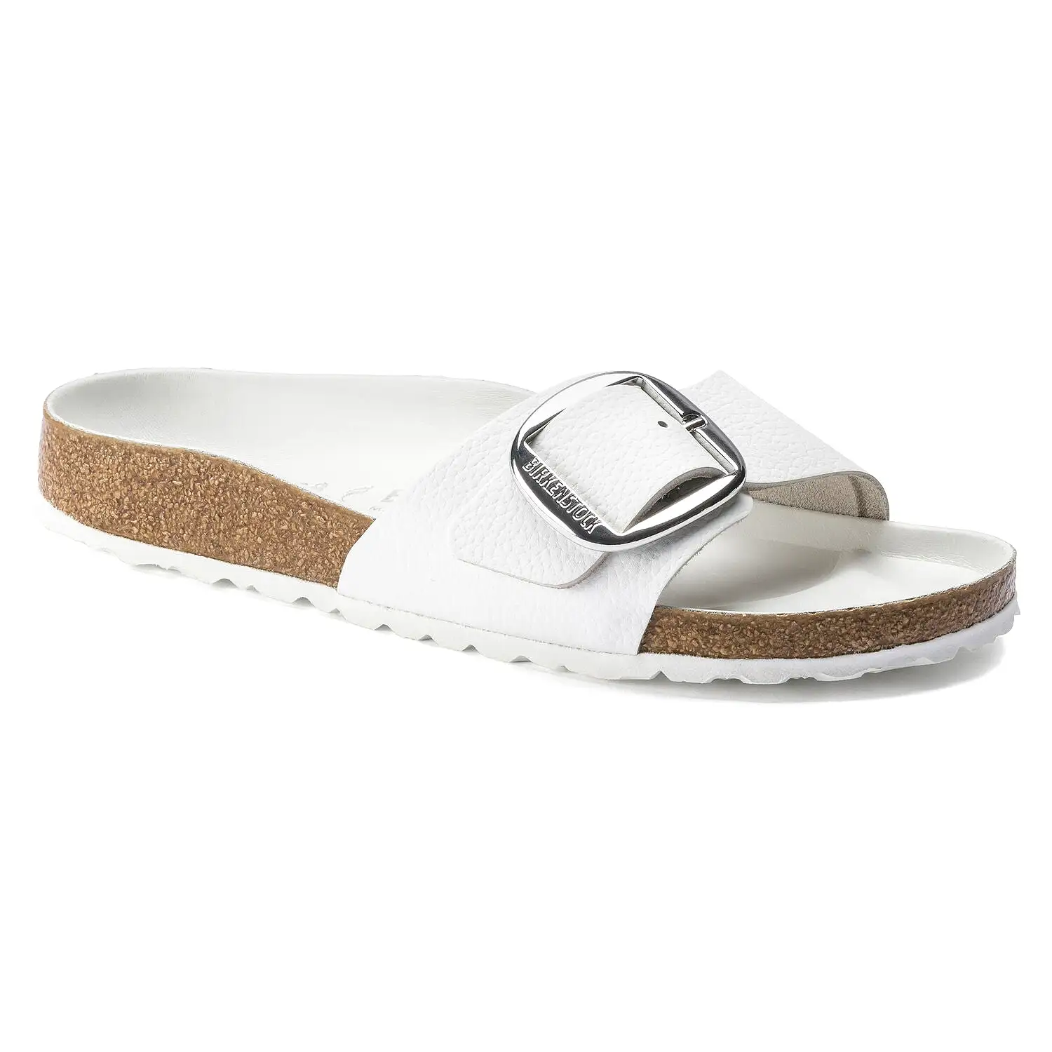 Madrid Big Buckle - White Natural Leather||Madrid Grosses Boucles - Cuir naturel blanc