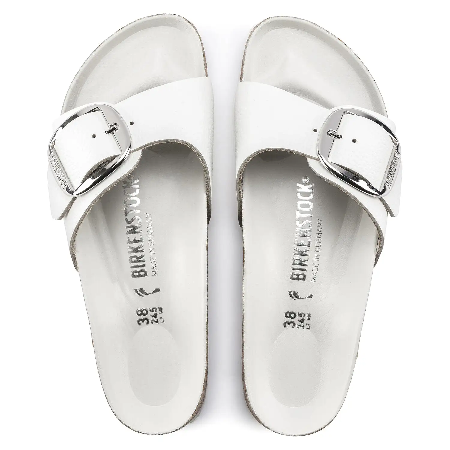 Madrid Big Buckle - White Natural Leather||Madrid Grosses Boucles - Cuir naturel blanc