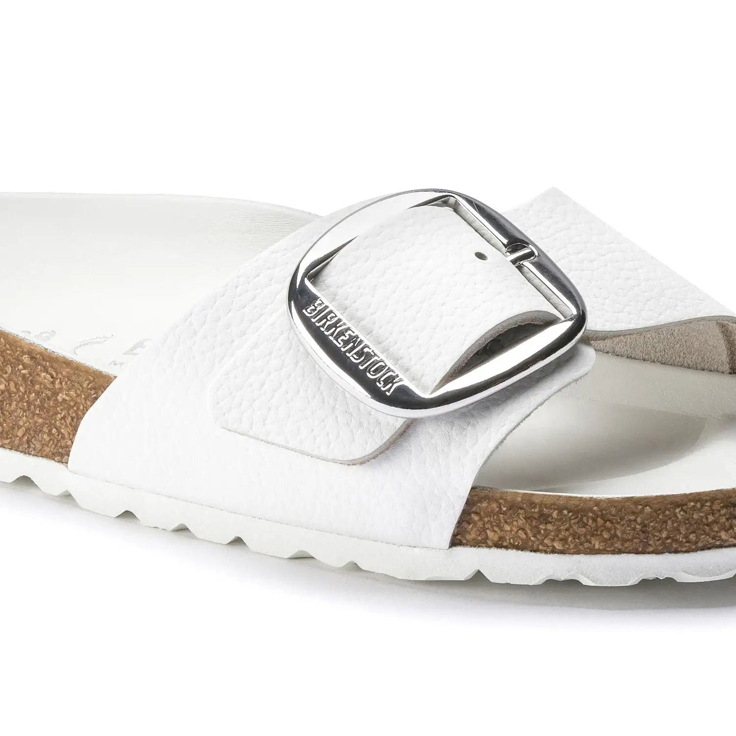 Madrid Big Buckle - White Natural Leather||Madrid Grosses Boucles - Cuir naturel blanc