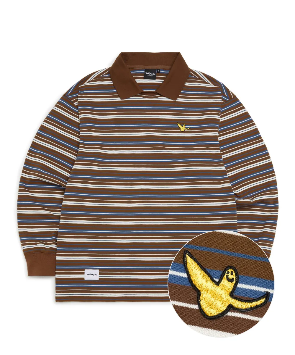 Mark Gonzales  |[MARK GONZALES]ANGEL WAPPEN MULTI STRIPE COLLAR L/S T-SHIRT