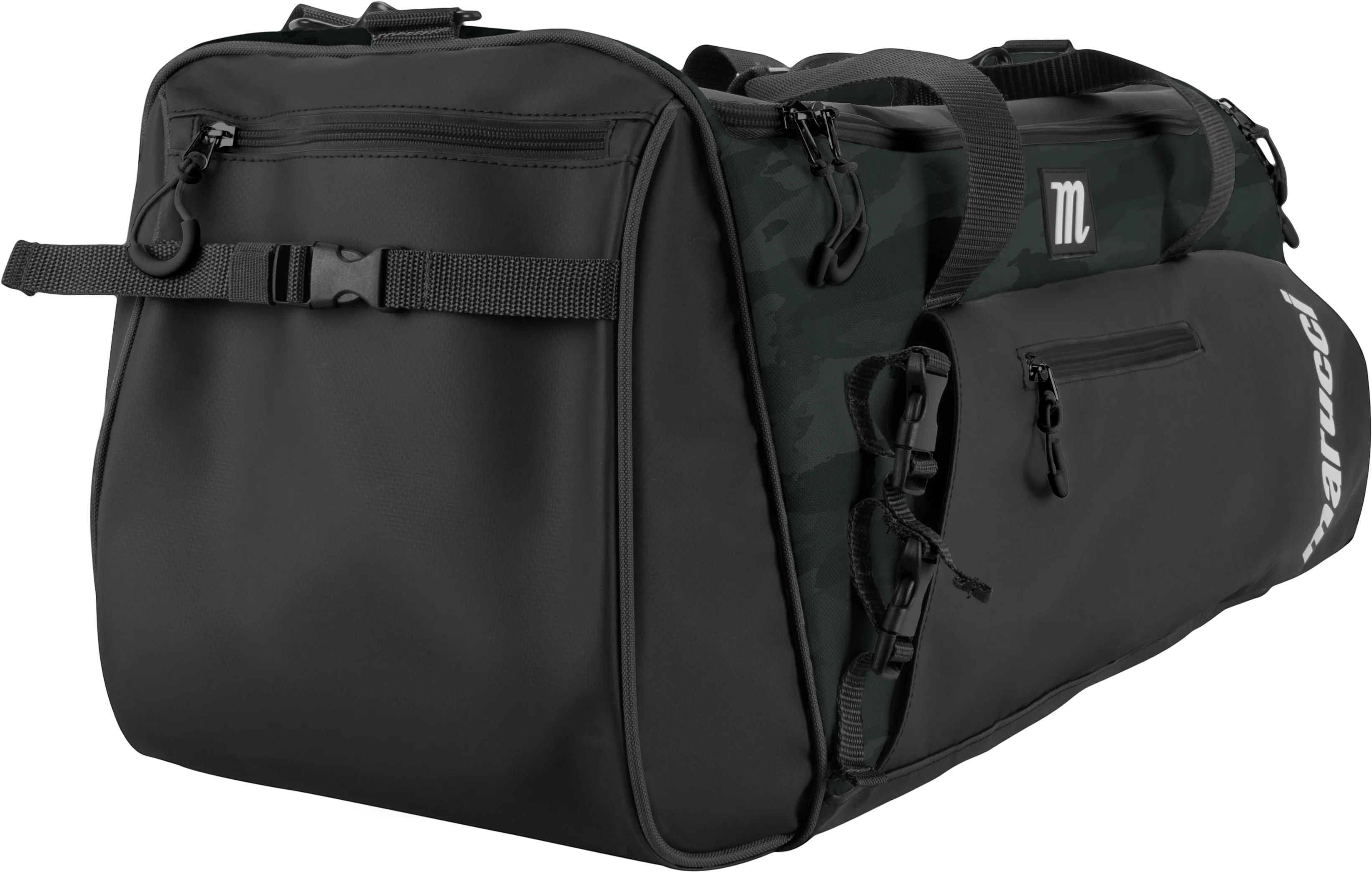 Marucci Pro Utility Duffle Bag:  Black/Black Duck Camo