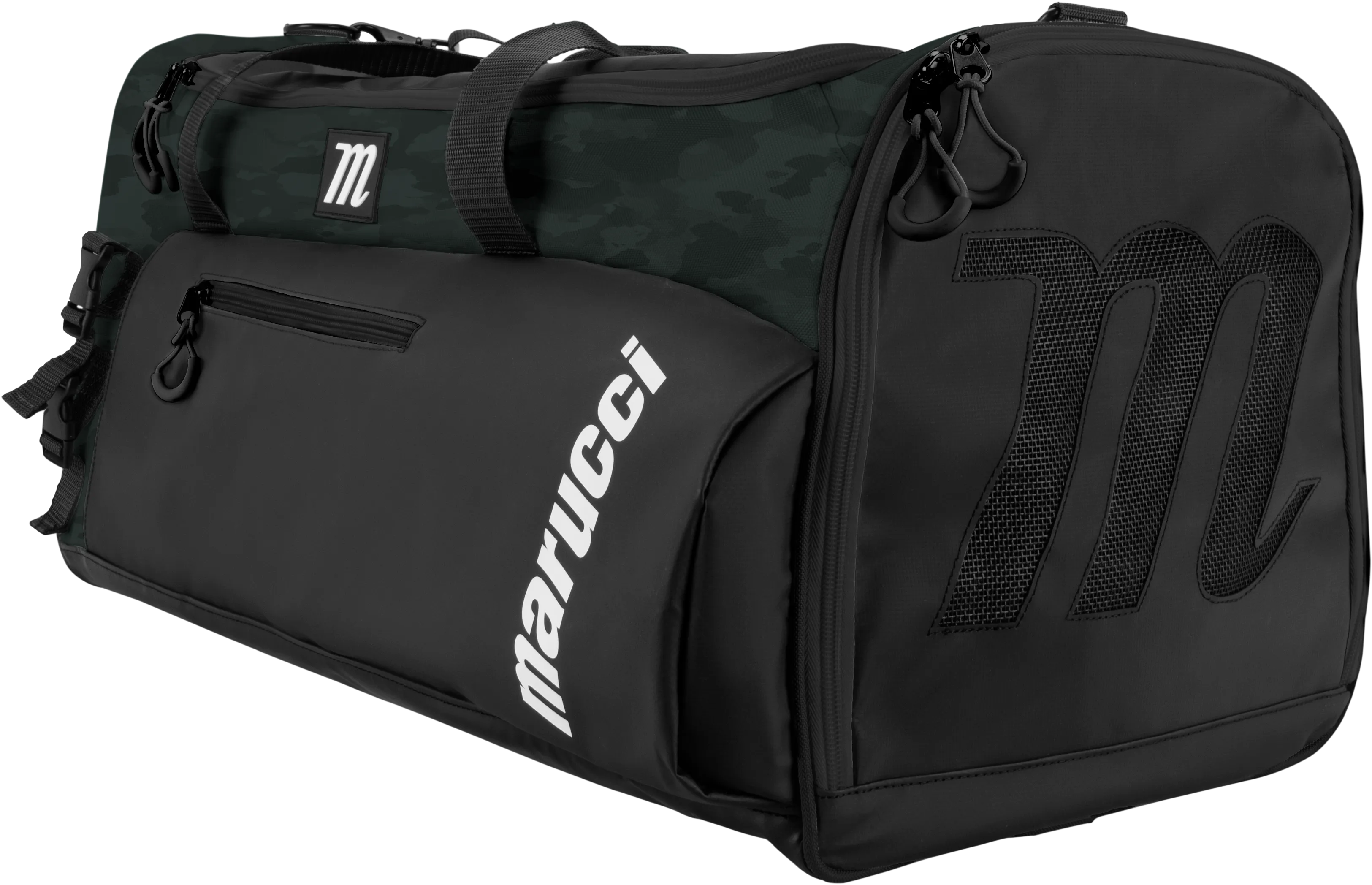 Marucci Pro Utility Duffle Bag:  Black/Black Duck Camo