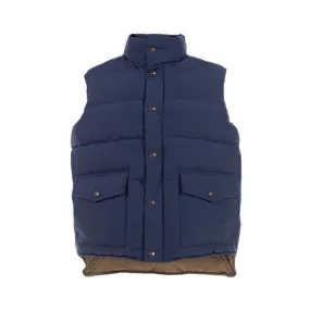 Mens Cotton Blend Down Filled Vest - Navy