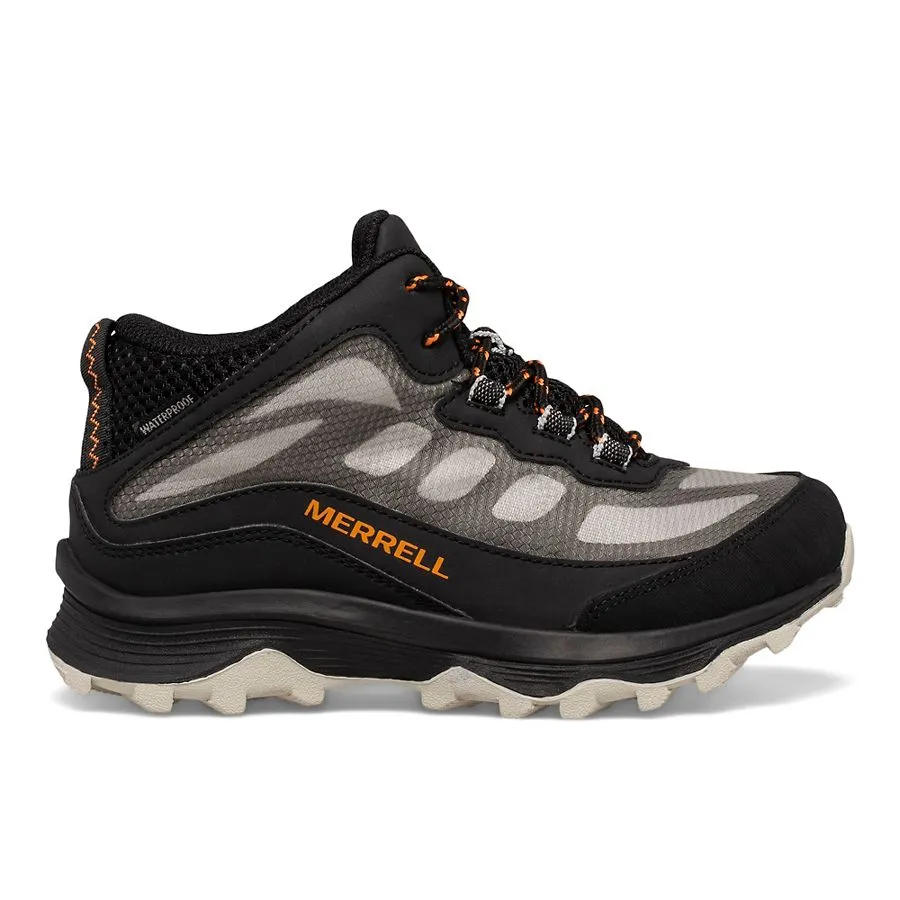 Merrell Kids Boys Moab 3 Mid Waterproof Hiking Boots-Black