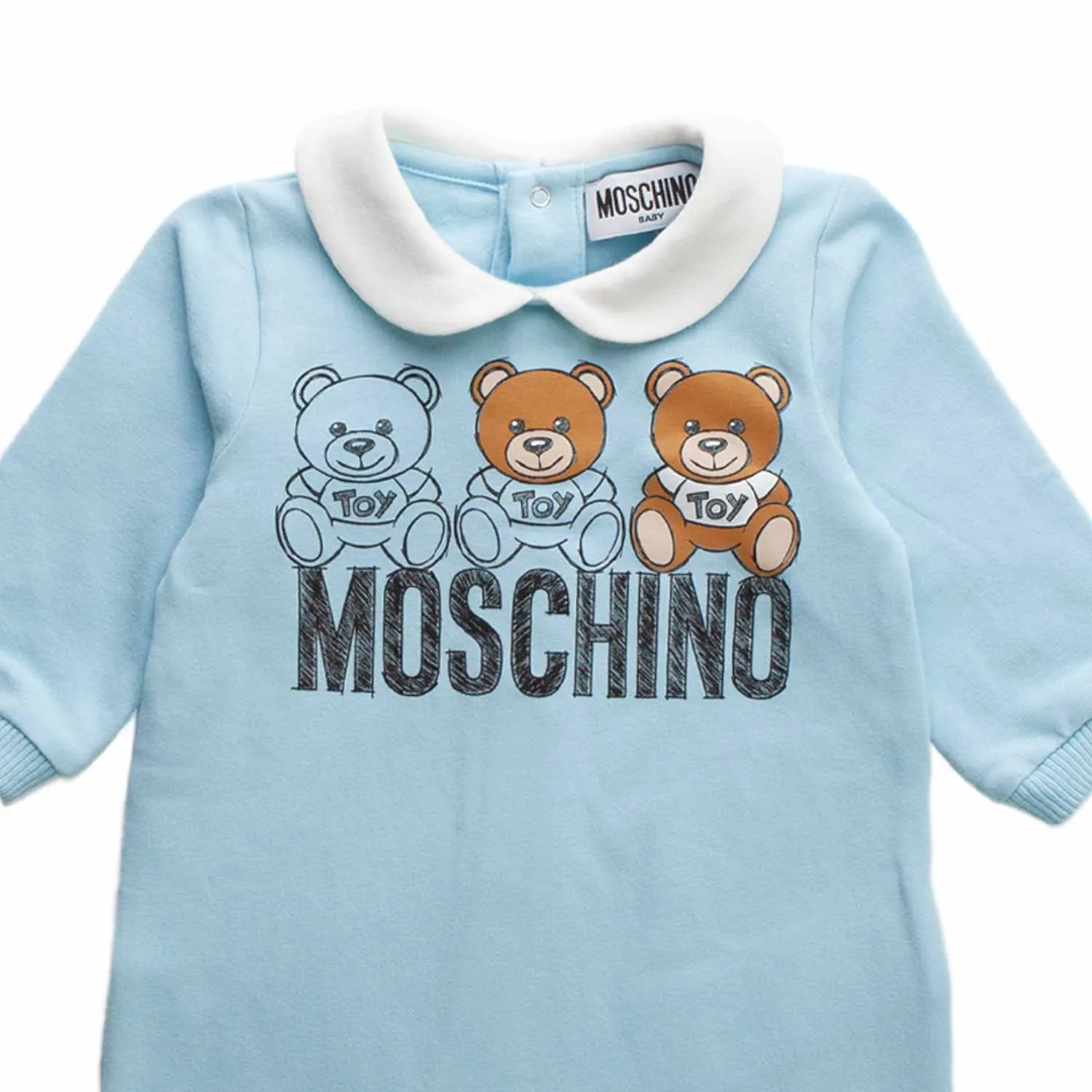 Moschino Light Blue Romper For Baby Boy