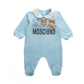 Moschino Light Blue Romper For Baby Boy