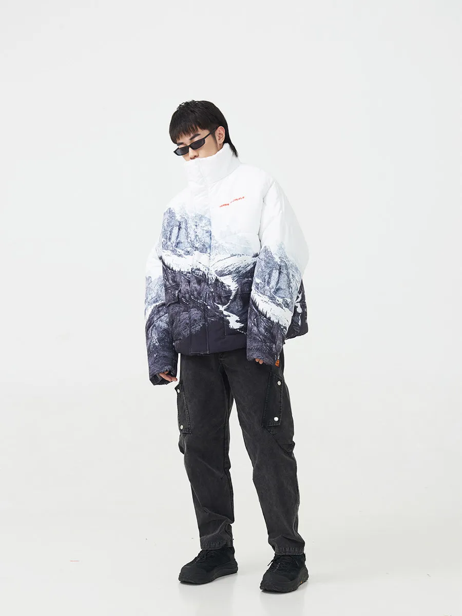 Mountain Printed Down Jacket