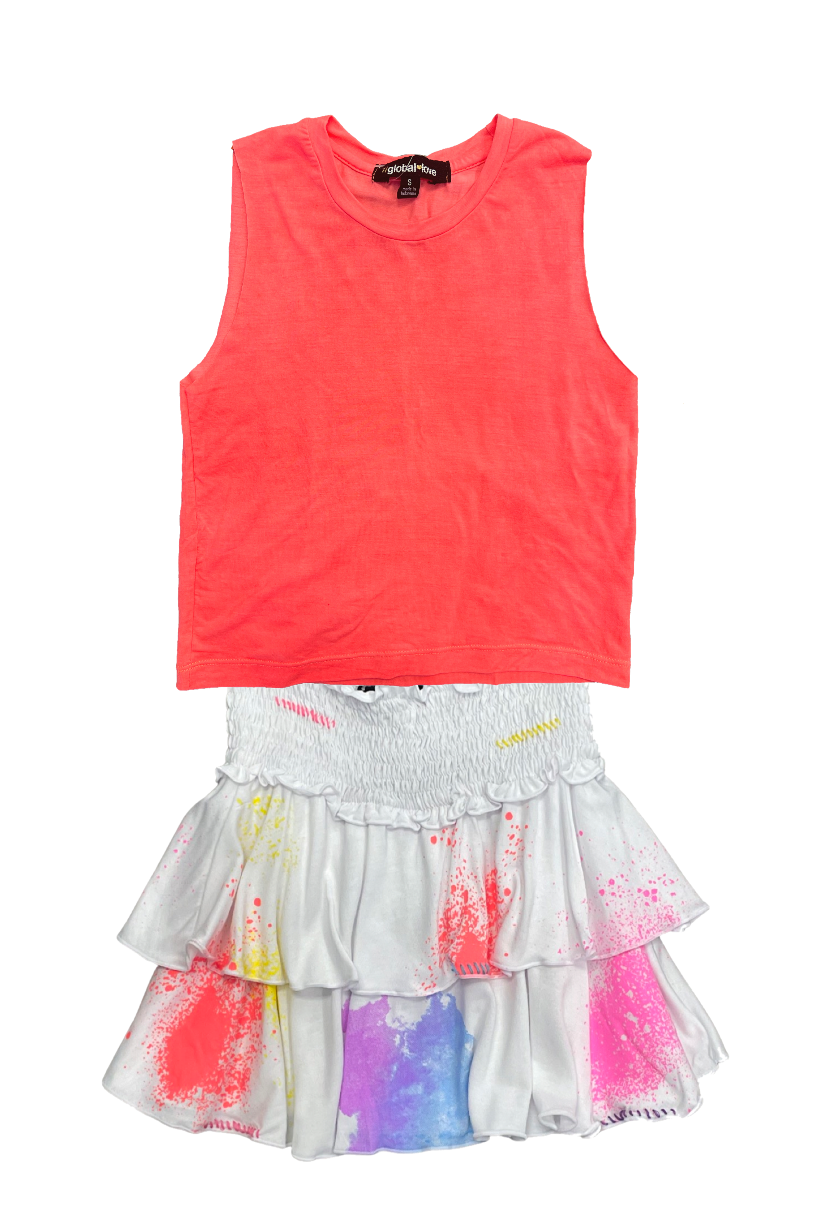 Neon Coral Boxy Tank