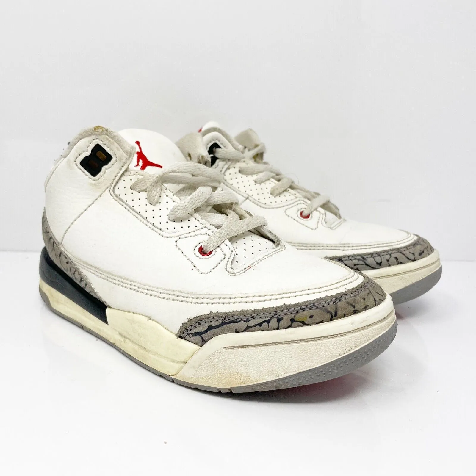 Nike Boys Air Jordan 3 DM0966-100 White Basketball Shoes Sneakers Size 1Y