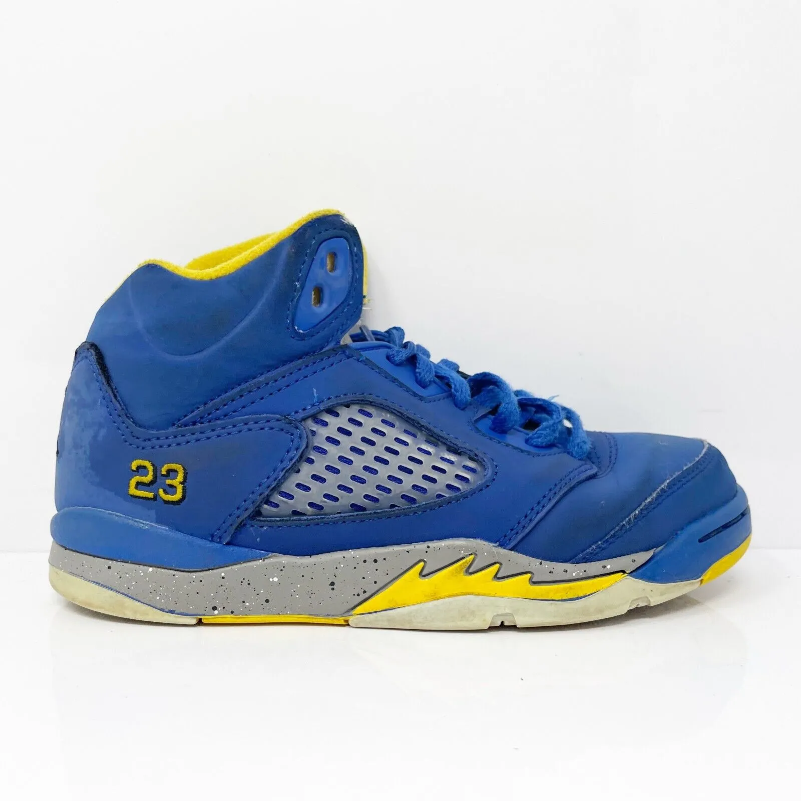 Nike Boys Air Jordan 5 CI3288-400 Blue Basketball Shoes Sneakers Size 1Y