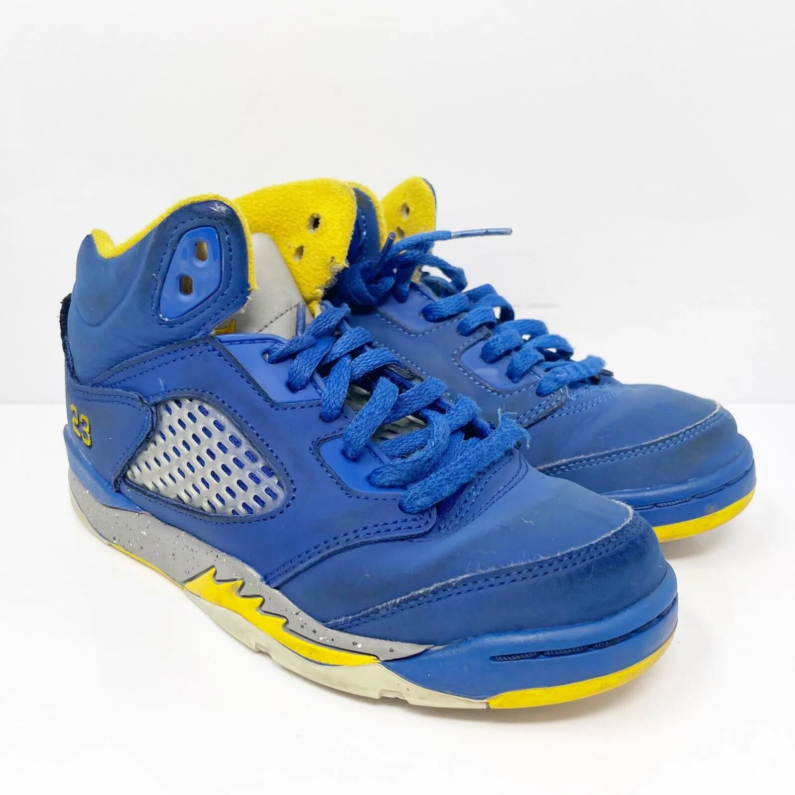 Nike Boys Air Jordan 5 CI3288-400 Blue Basketball Shoes Sneakers Size 1Y