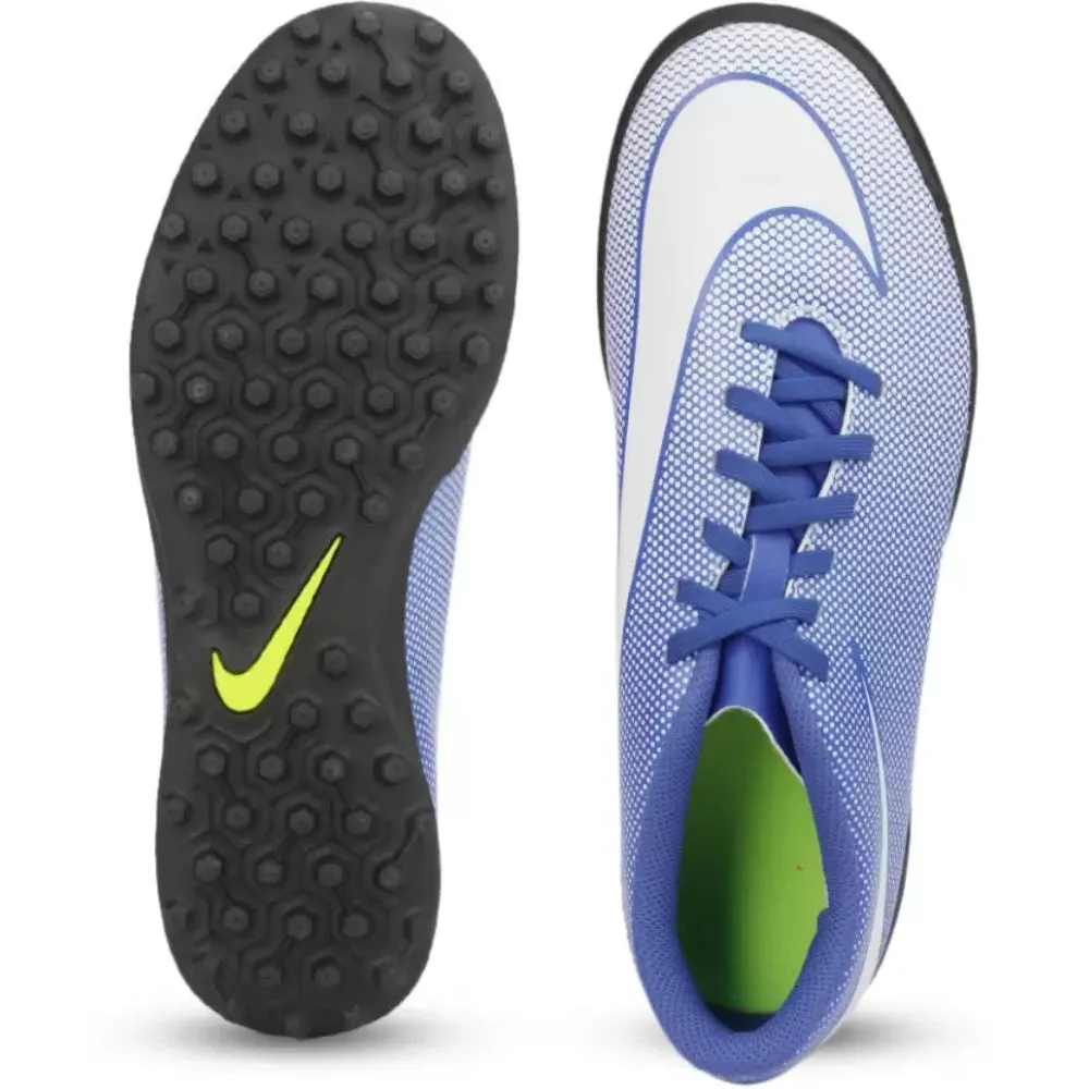 NIKE Men's Bravatax II TF Football Shoe (White/Royal Blue)