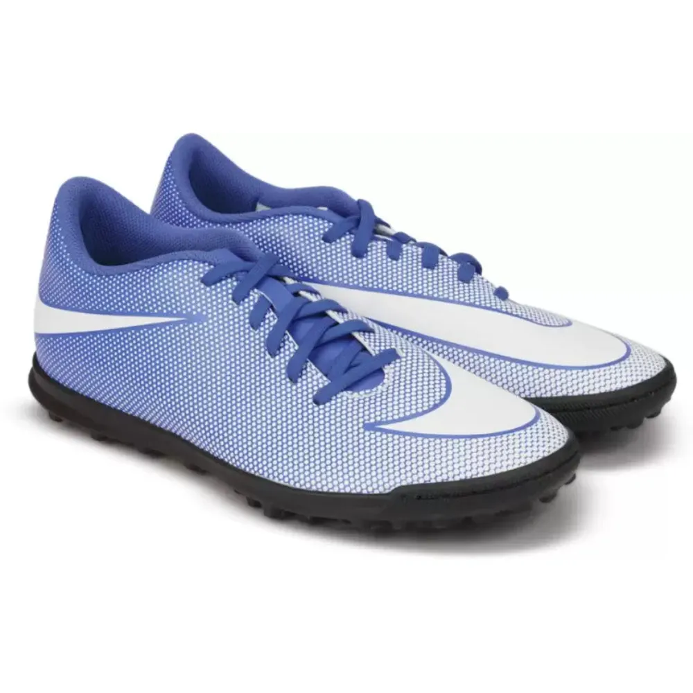 NIKE Men's Bravatax II TF Football Shoe (White/Royal Blue)