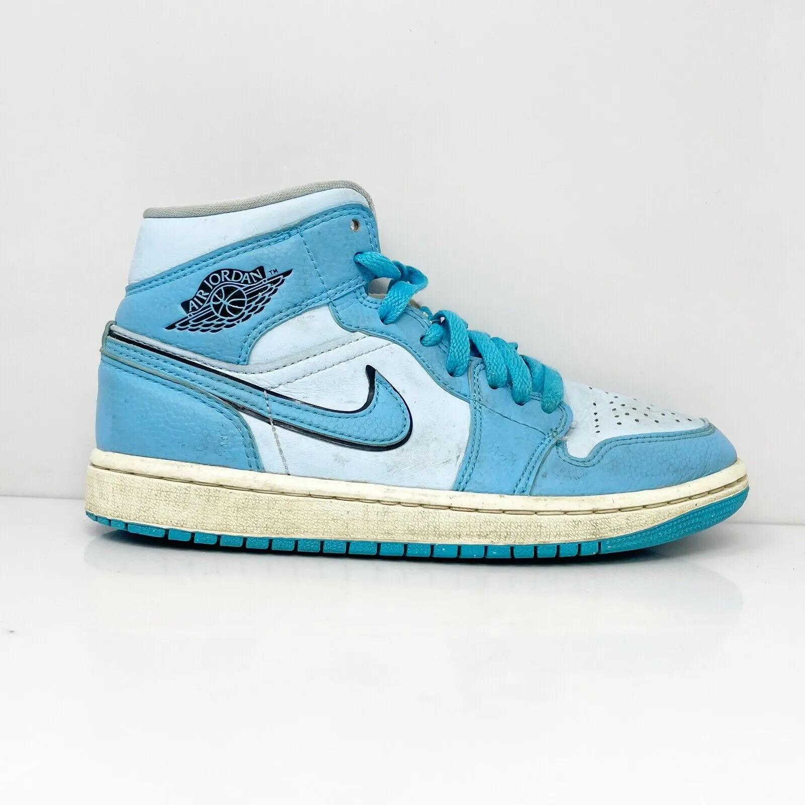 Nike Womens Air Jordan 1 Mid SE DV1302-400 Blue Basketball Shoes Sneakers Sz 5.5