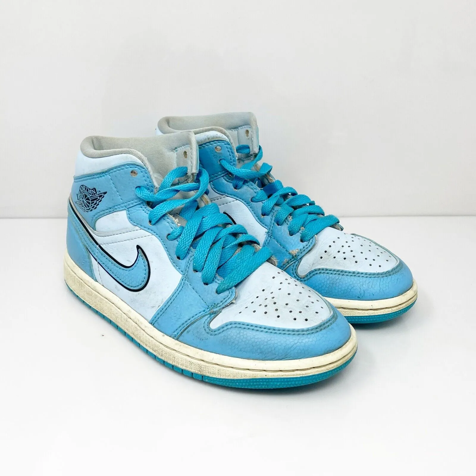 Nike Womens Air Jordan 1 Mid SE DV1302-400 Blue Basketball Shoes Sneakers Sz 5.5