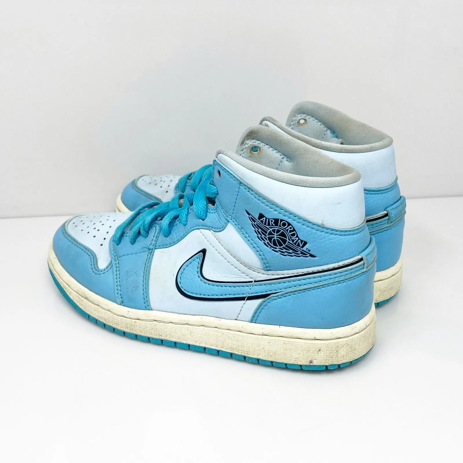 Nike Womens Air Jordan 1 Mid SE DV1302-400 Blue Basketball Shoes Sneakers Sz 5.5