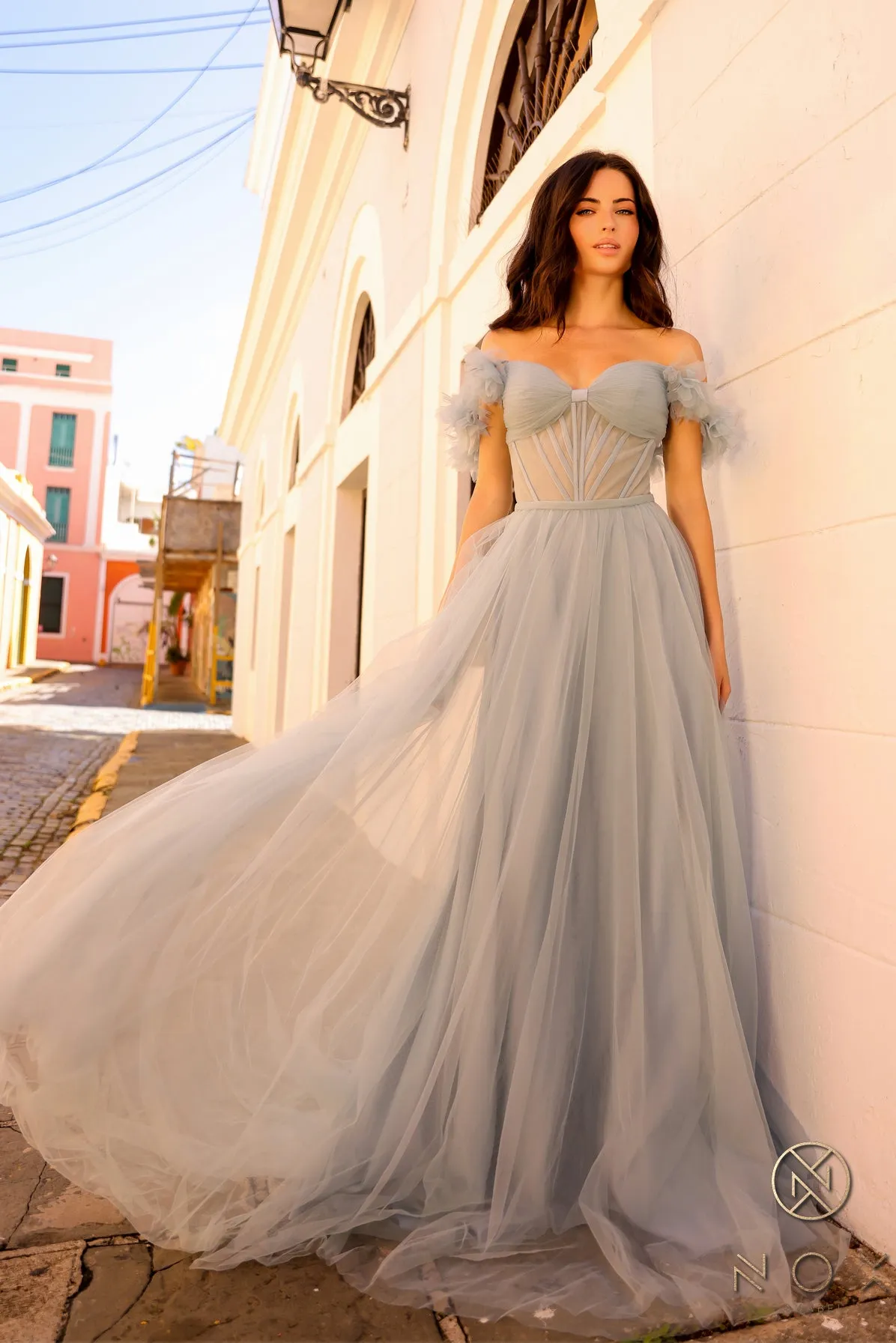 Nox Anabel Y1474 Long Formal A Line Evening Prom Gown