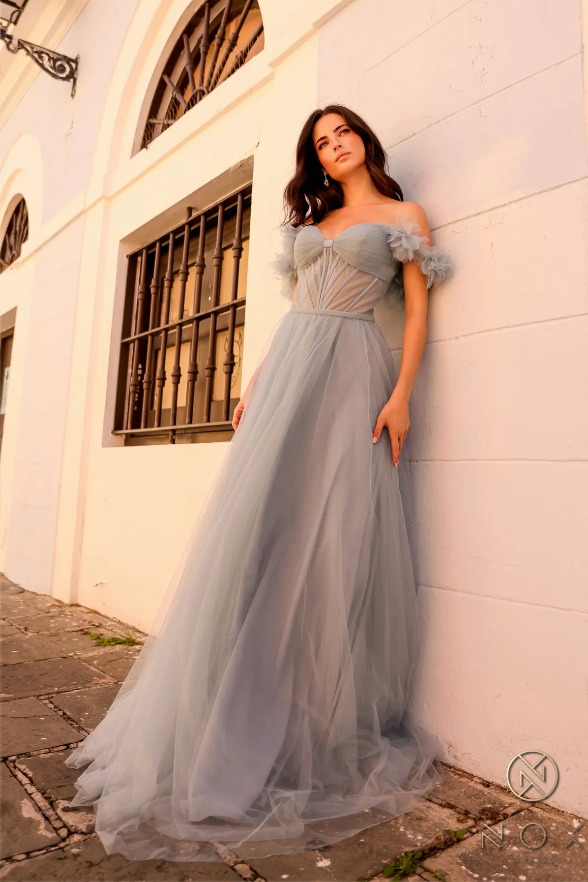 Nox Anabel Y1474 Long Formal A Line Evening Prom Gown