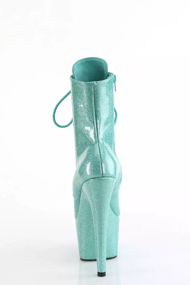 Pleaser USA Adore-1020GP 7inch Pleaser Boots - Aqua Glitter