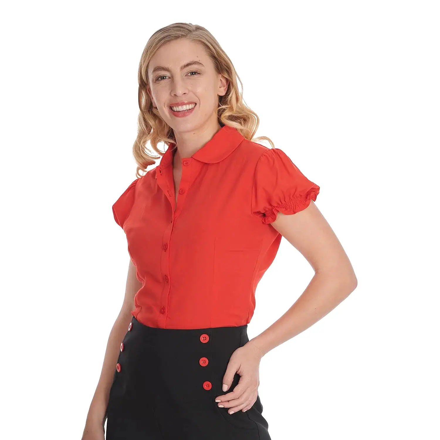 Red Vintage Inspired Blouse