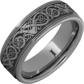 Rugged Tungsten Viking Rounded Edge Ring