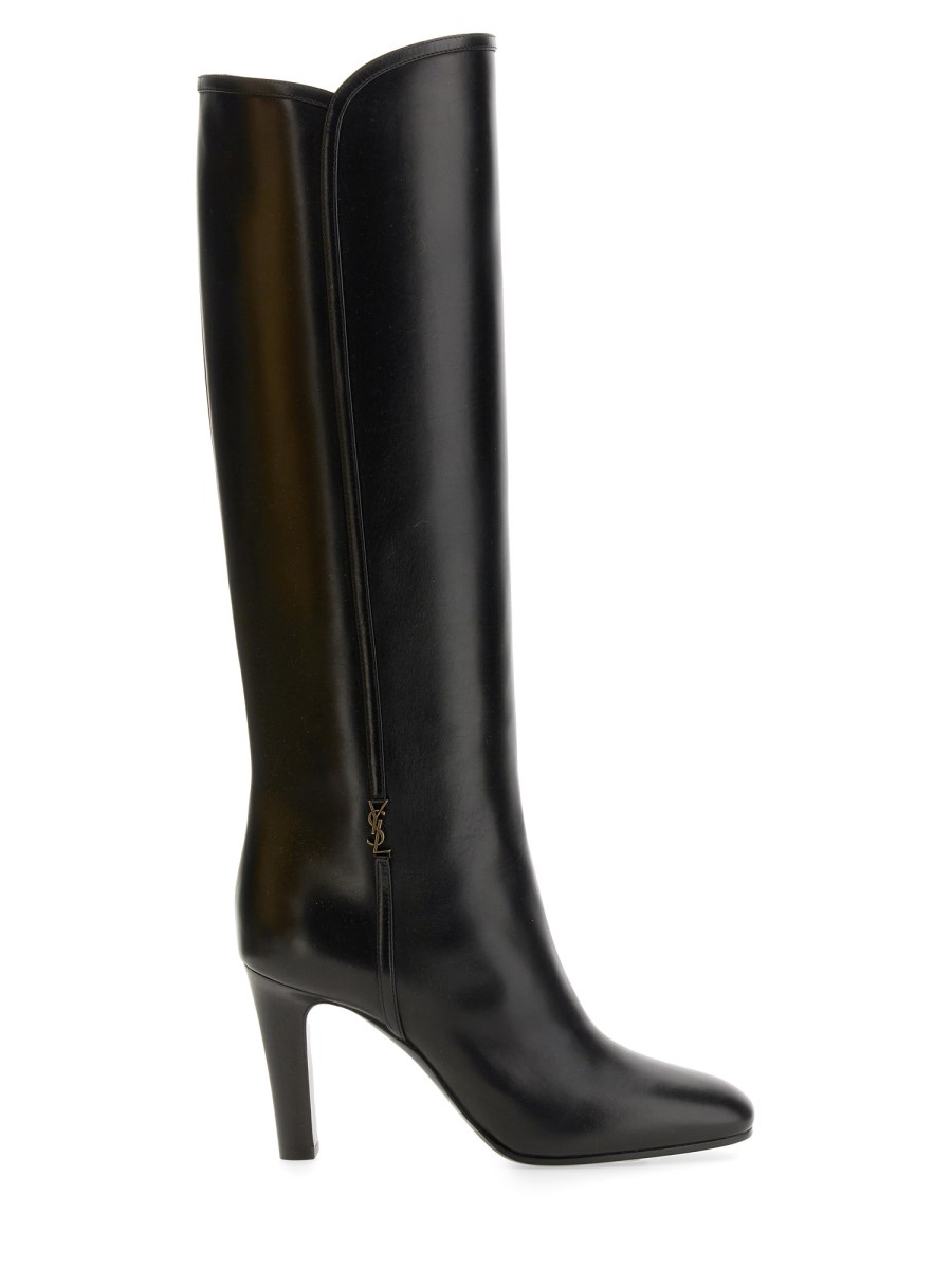 SAINT LAURENT    MONOGRAM JANE LEATHER BOOT