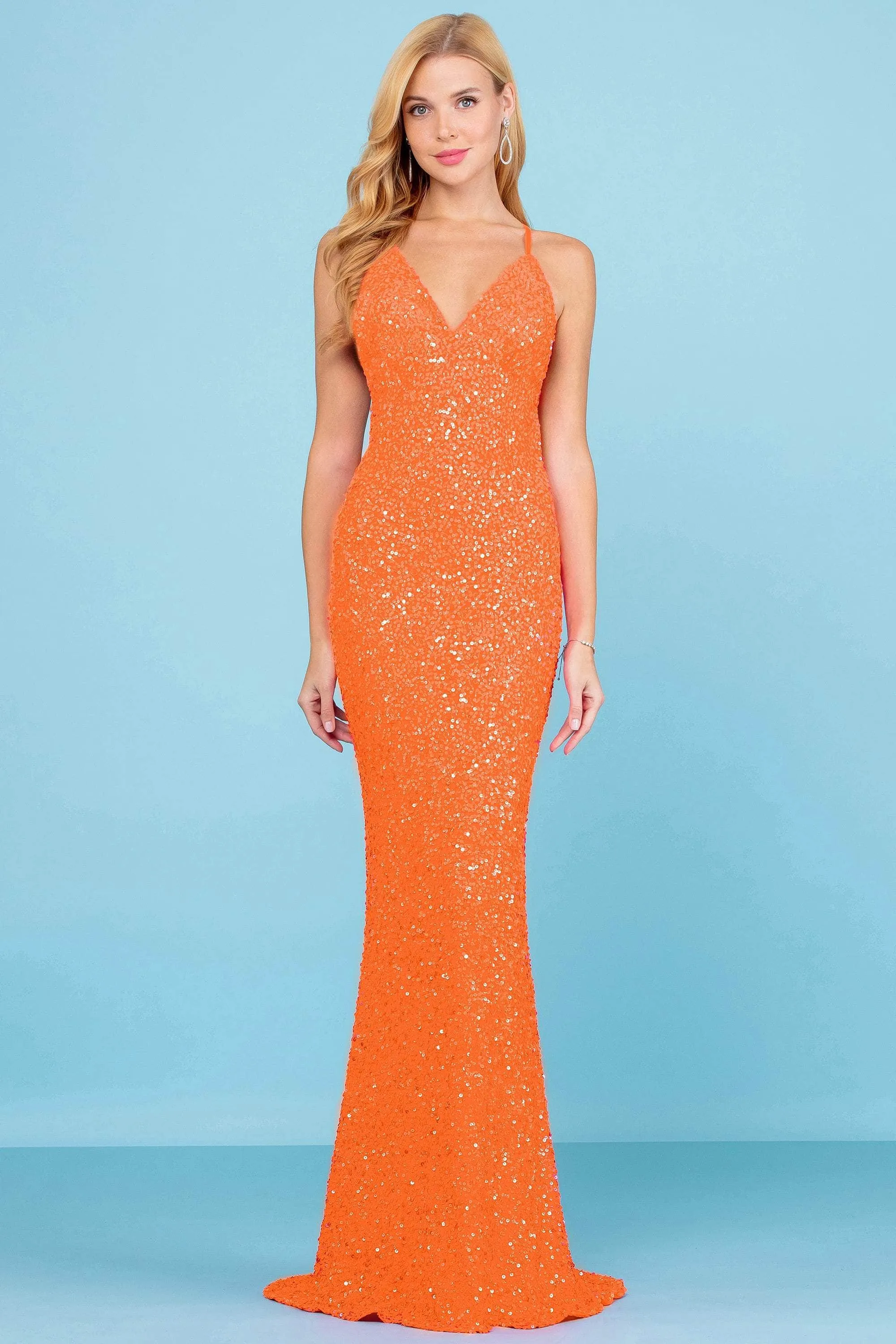 SCALA - 47551 Fitted Sequin Evening Gown