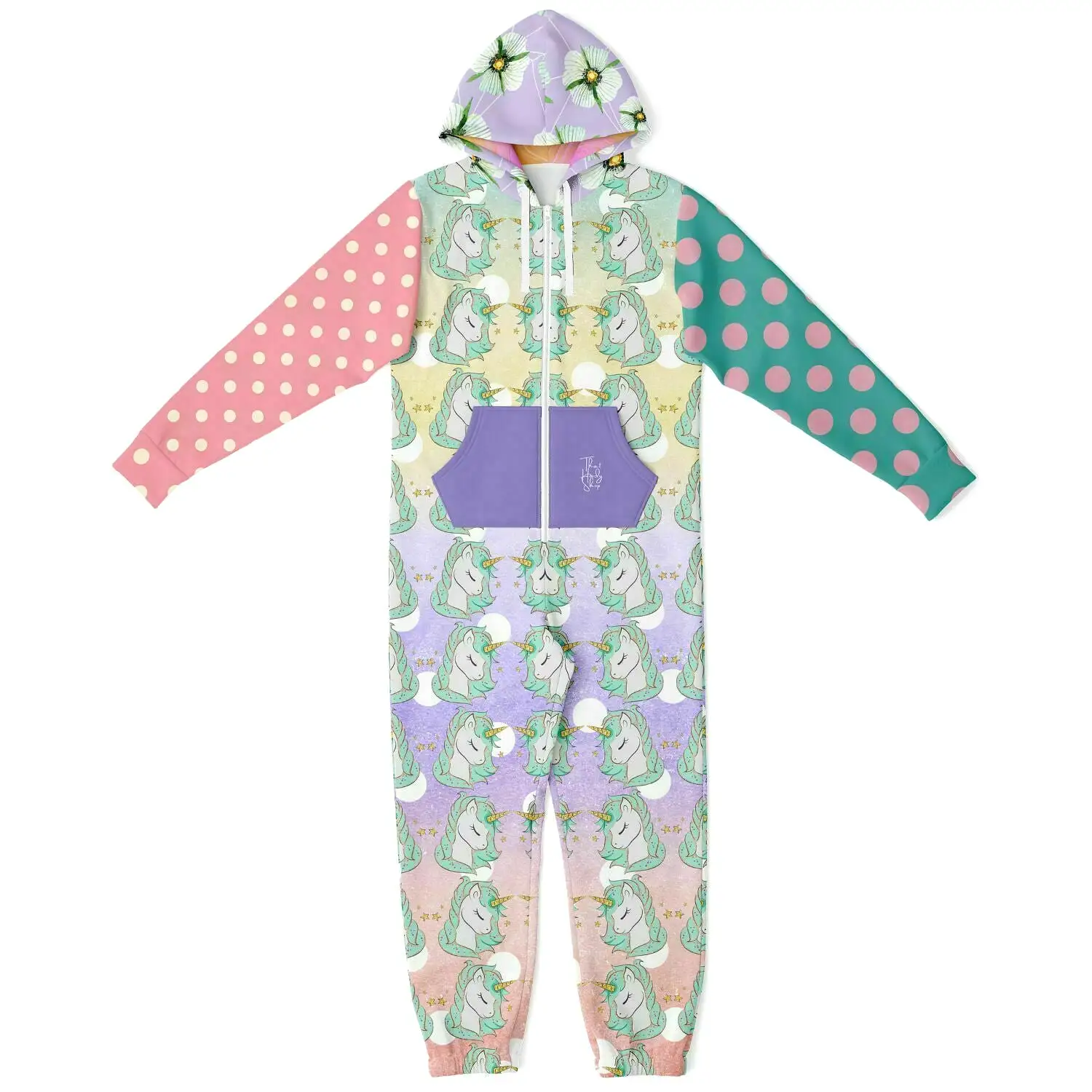 Seamist Rainbow Unicorn Fleece Unisex Romper